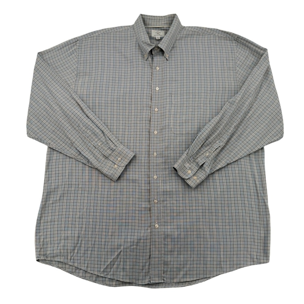 Cutter & Buck Cotton Cashmere Button Down Shirt Blue Plaid Long Sleeve Mens 2XL